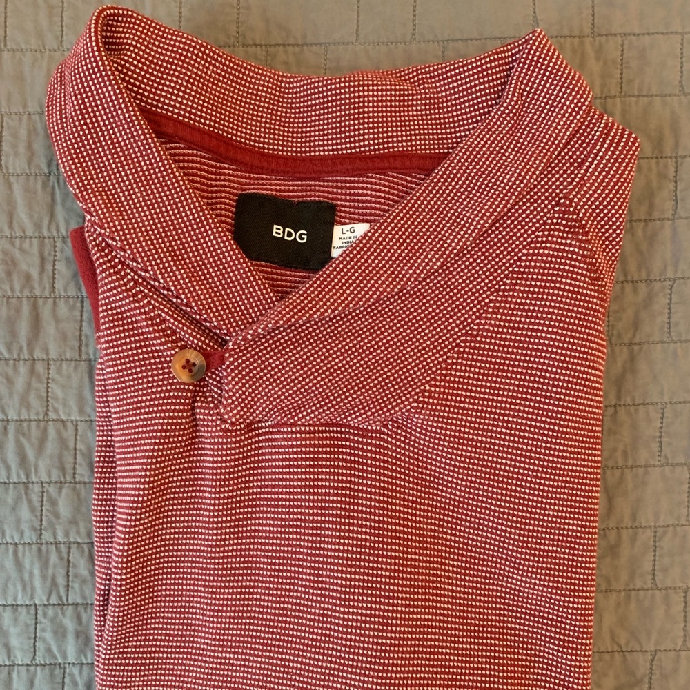 Red/White Shawl Collar Sweater